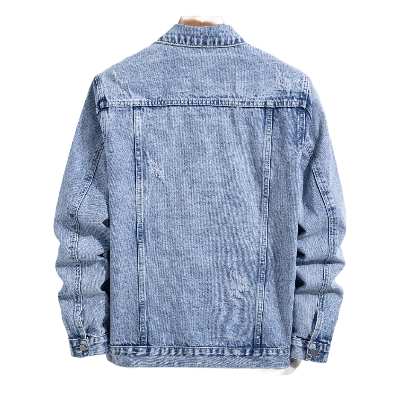 Promotion for Men's Casual Winter Blue Jeans Jacket Single Breasted with Revers Dyed and Washed Denim High Quality Long Sleeve - Image 4
