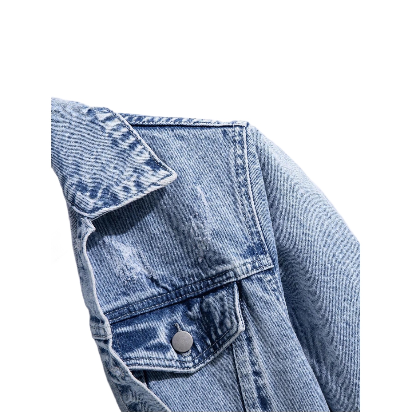 Promotion for Men's Casual Winter Blue Jeans Jacket Single Breasted with Revers Dyed and Washed Denim High Quality Long Sleeve - Image 5