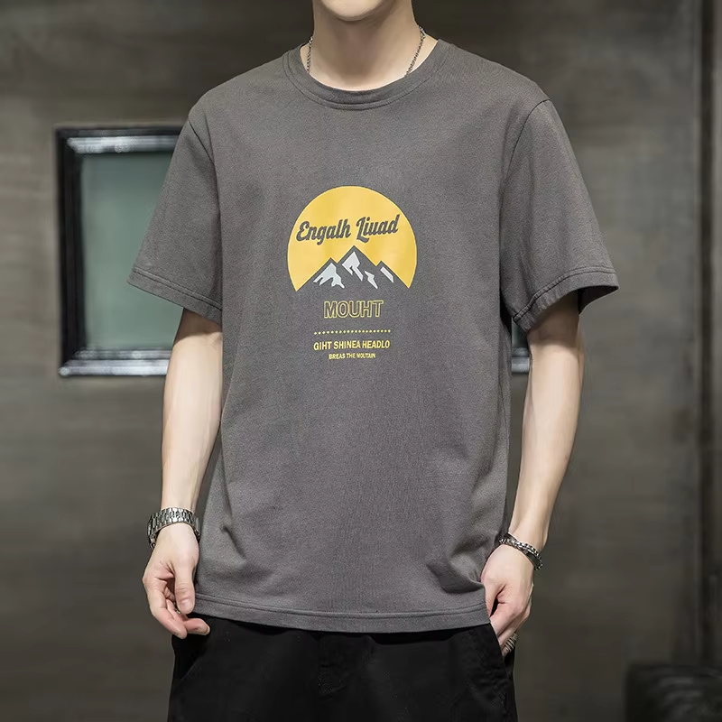 Men's Oversized Cotton Tshirts Sleeve Top Summer Men's Loose Trend Clothes Tshirts - Image 5