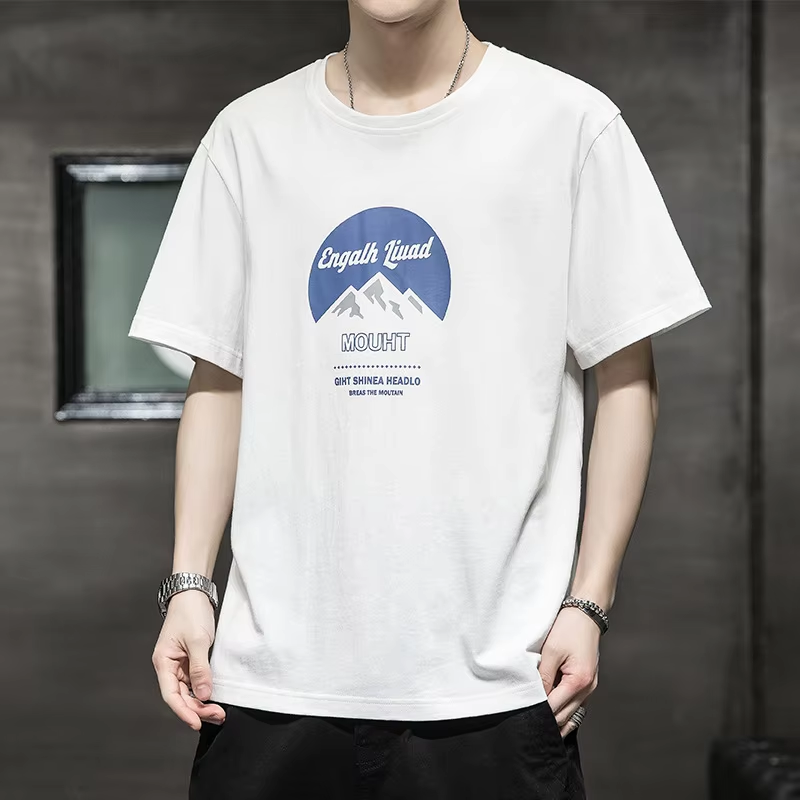 Men's Oversized Cotton Tshirts Sleeve Top Summer Men's Loose Trend Clothes Tshirts