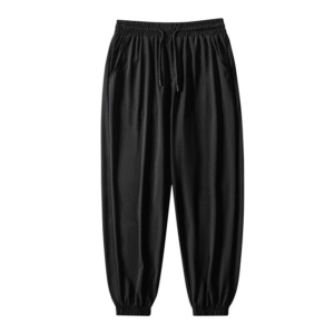 Men's Summer Fine Woven Ice Silk Fabric High Elastic Running Ice Silk Long Pants Drape Cooling Beam Feet Nine-point Trousers