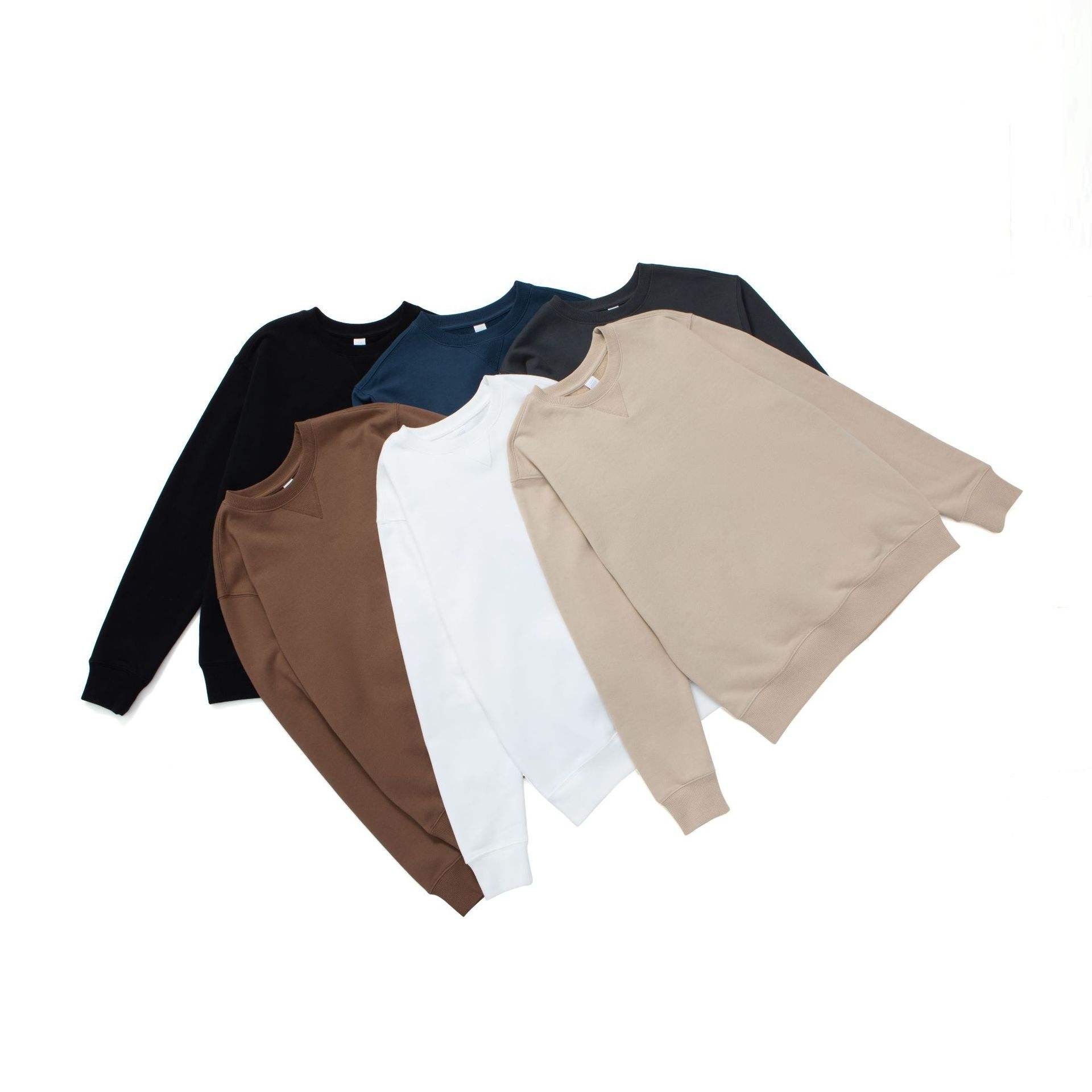 Digital Printed Thickened 380g Cotton Terry Winter Sweater Loose Fit Long Sleeve Casual Top Set Design Solid Neck Pullover - Image 2