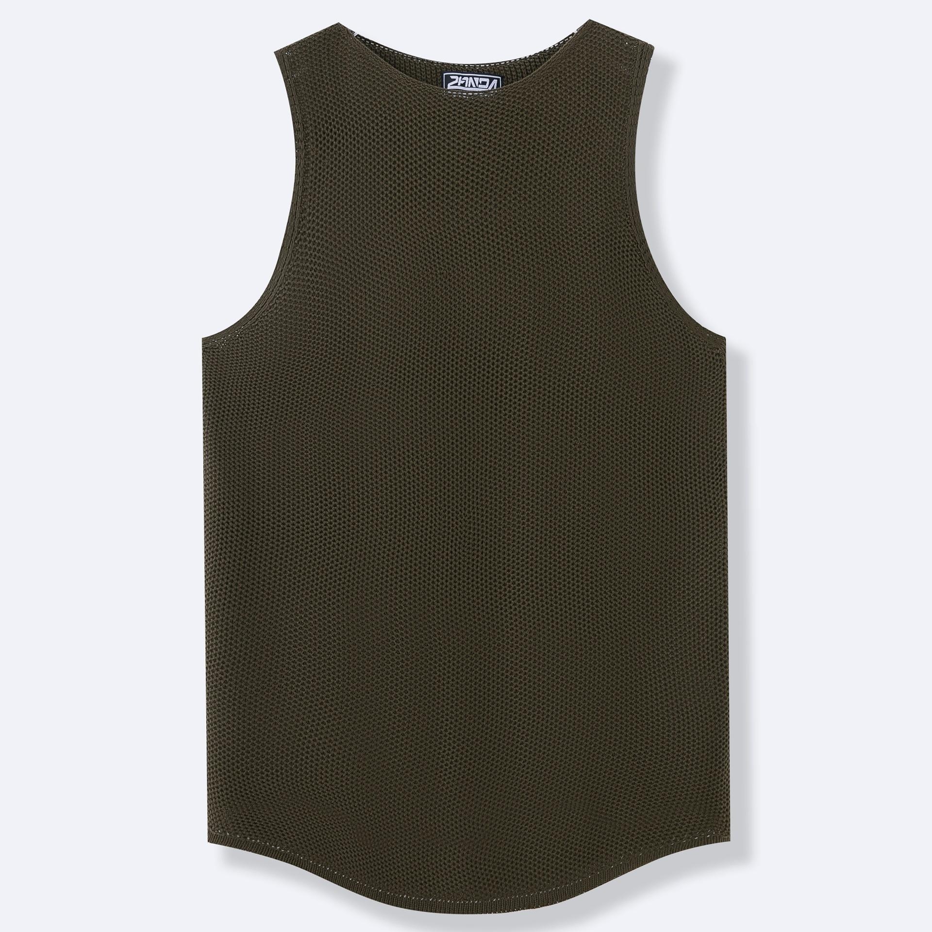 European and American Men's Casual Summer Sweater Vest New Thin Knitted Solid Color Top - Image 2