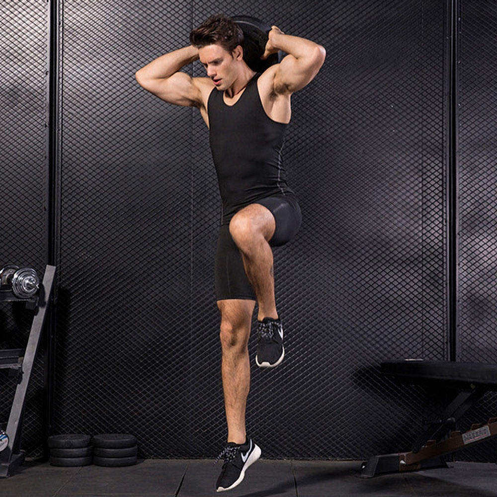 Custom Men's Gym Fitness Tank Top Breathable Polyester Knitted Compression Plus Size Summer Second Skin Feel Yoga - Image 2