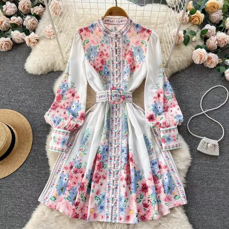 Women's Clothing Dresses Retro Long Sleeve Women's Dresses Fashion Women's Elegant Dresses - Image 2