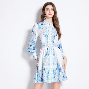 Women's Clothing Dresses Retro Long Sleeve Women's Dresses Fashion Women's Elegant Dresses