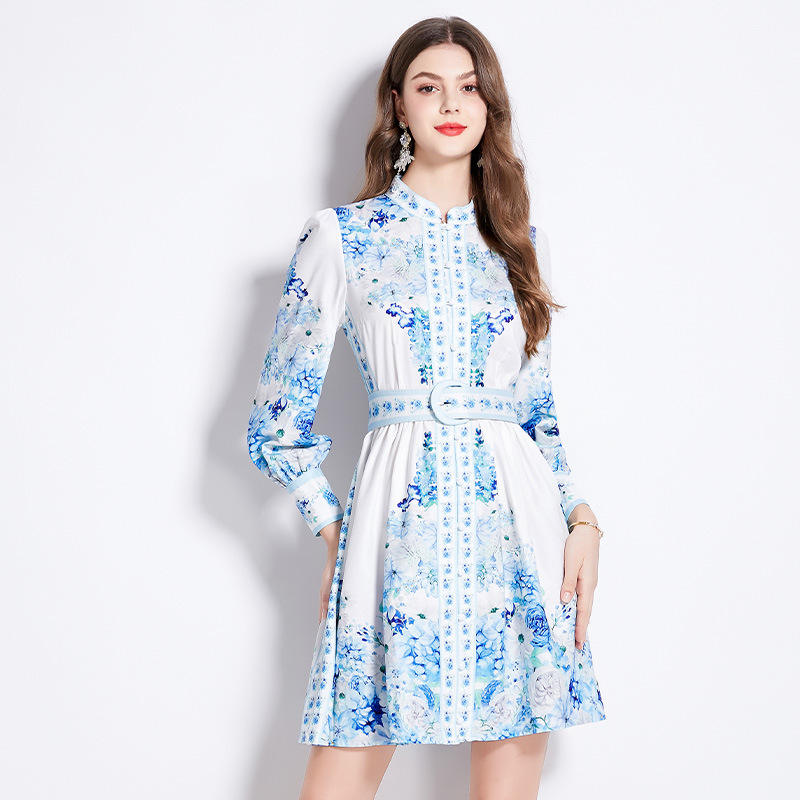 Women's Clothing Dresses Retro Long Sleeve Women's Dresses Fashion Women's Elegant Dresses