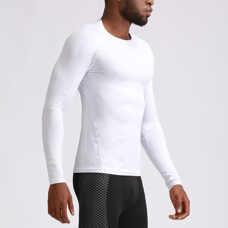 Winter breathable mesh long sleeved training and fitness professional basketball suit men's compression T-shirt fitness suit - Image 7