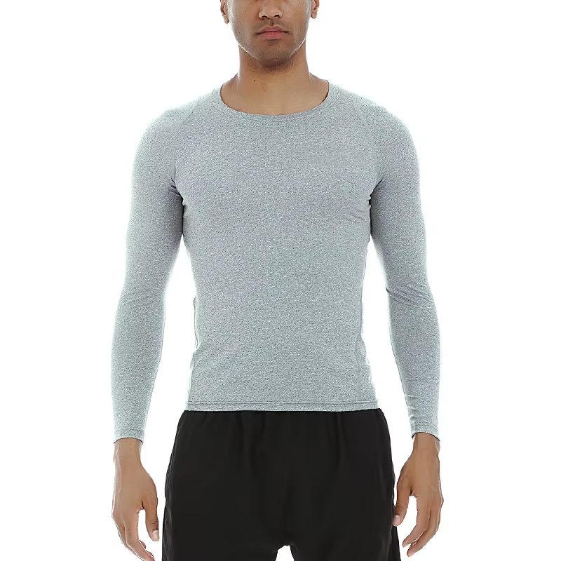 Winter breathable mesh long sleeved training and fitness professional basketball suit men's compression T-shirt fitness suit - Image 8