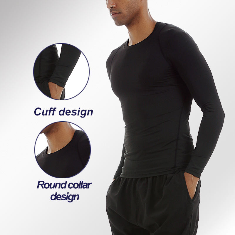 Winter breathable mesh long sleeved training and fitness professional basketball suit men's compression T-shirt fitness suit - Image 5