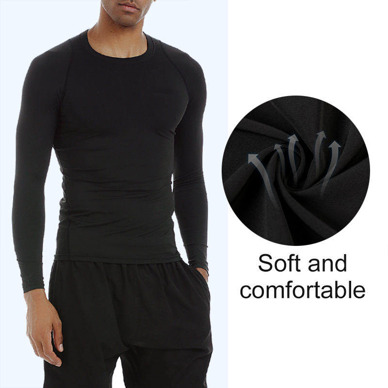 Winter breathable mesh long sleeved training and fitness professional basketball suit men's compression T-shirt fitness suit - Image 6