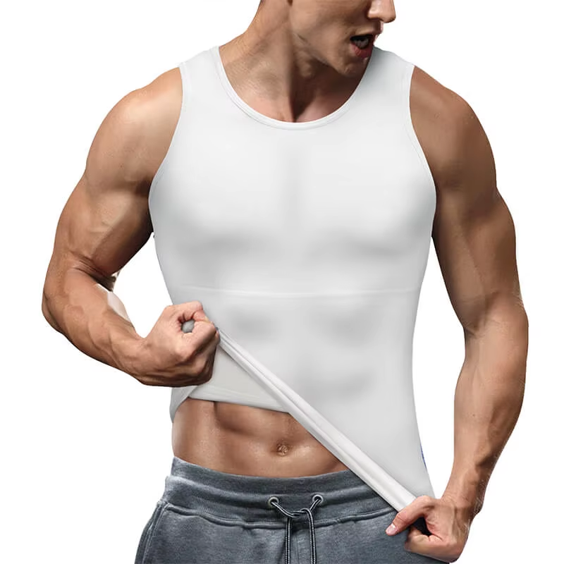Weight loss compression shirt shapewear men's waist trainer vest slimming vest sports shirt shapewear men - Image 3