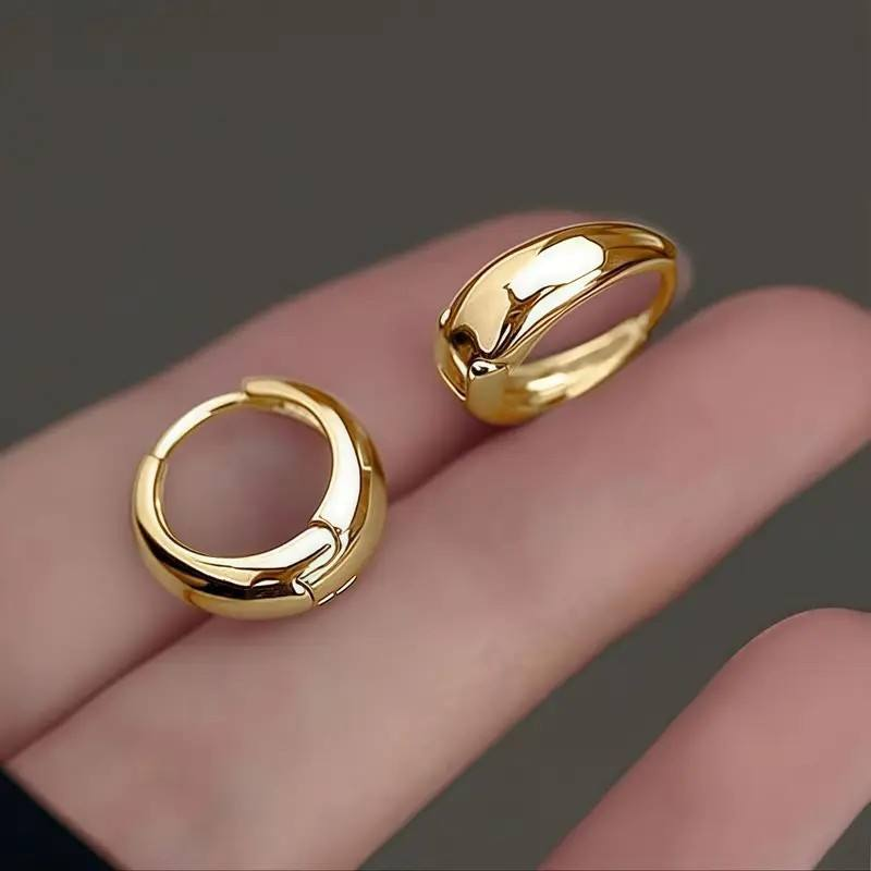 Water droplet shaped shiny surface, high-end Ins earrings at both ends, women's minimalist temperament earrings, earrings rings - Image 6