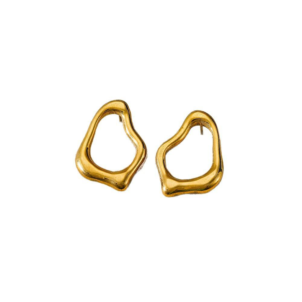 Simple and high-end 304 stainless steel earrings with fashionable and irregular design for women - Image 5