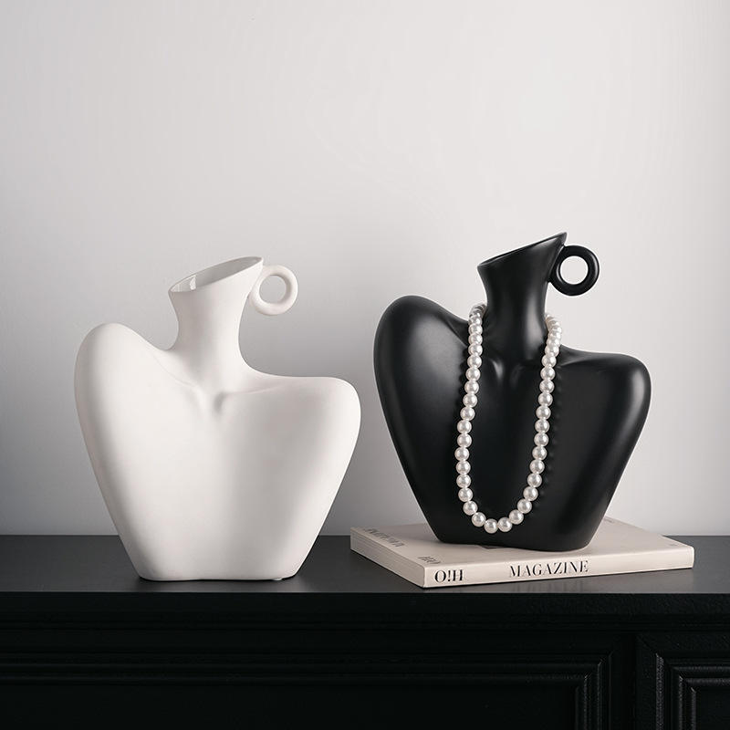 High quality modern ceramic body vases are used for home decoration in living rooms, TV cabinets, pottery, and enamel decorations