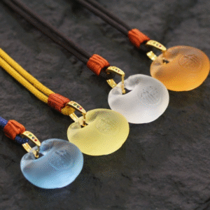 Lucky Bag Customizable Sizes Glass Pendant Necklace Keychain DIY Mobile Phone Accessory Laser Carved Crystal Crafts Mobile Phone