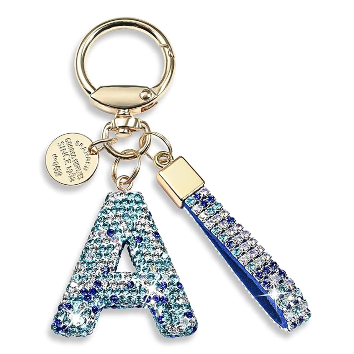 Colorful Letter Pendant with Diamond Set Keychain Cute Boy Girl Pendant Mobile Phone Bag Pendant English Letter Keychain - Image 6