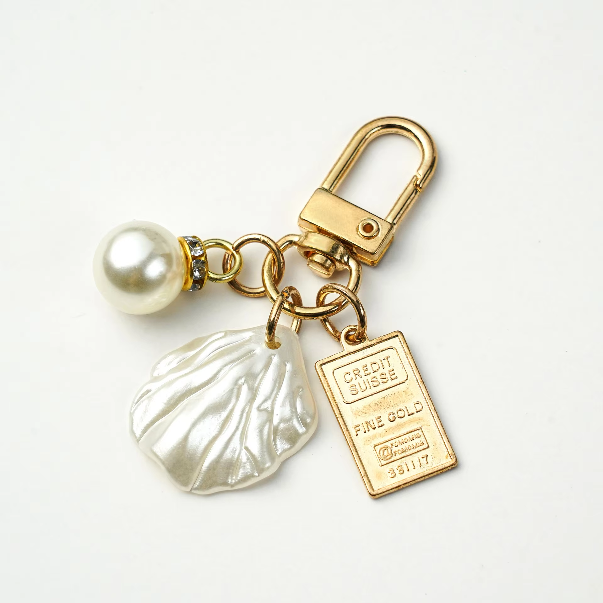 Creative Metal Jewelry Pearl Pendant for Airpods Charm Cute Peach Heart Shell Keychain Small Gift Mobile Phone Straps - Image 6