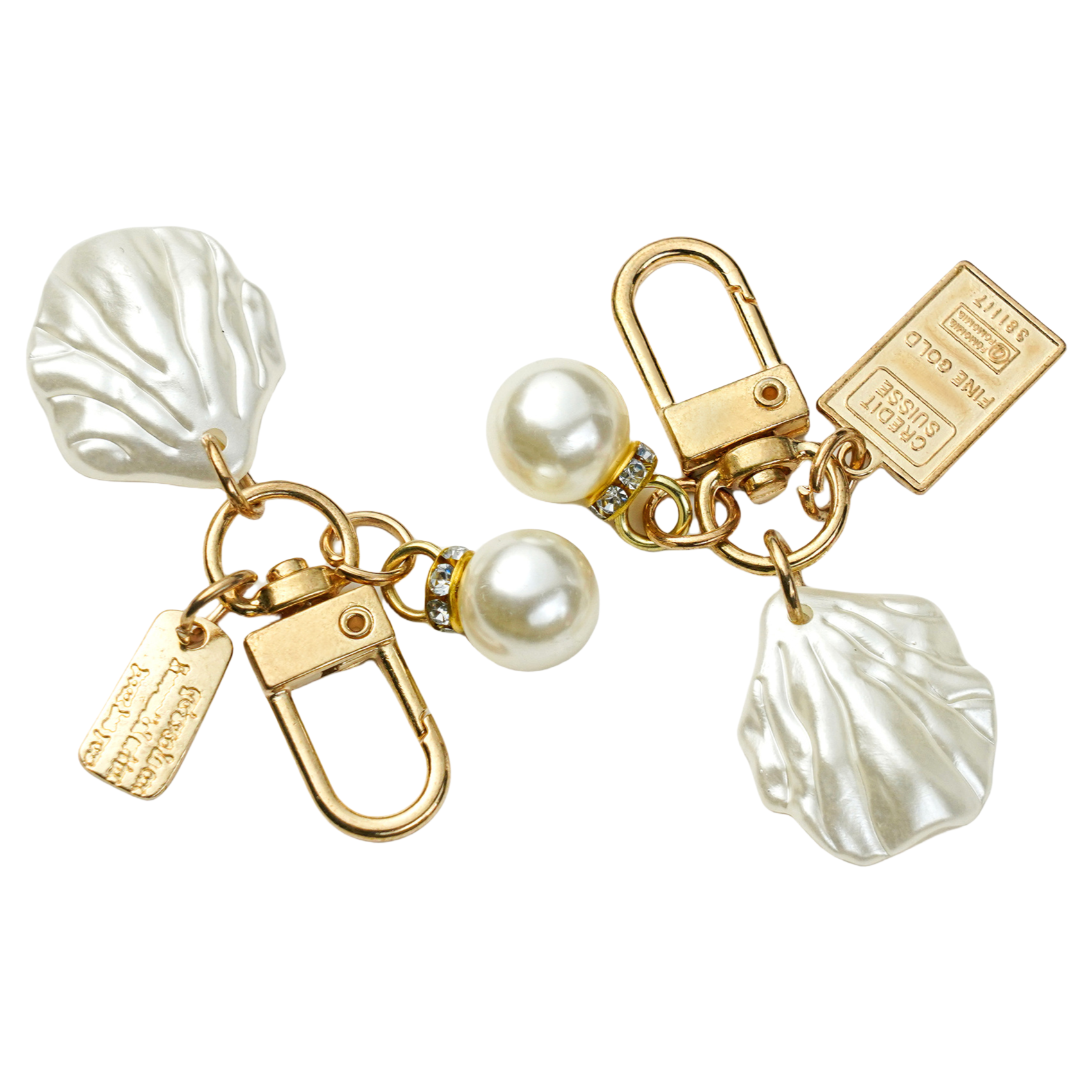 Creative Metal Jewelry Pearl Pendant for Airpods Charm Cute Peach Heart Shell Keychain Small Gift Mobile Phone Straps - Image 7