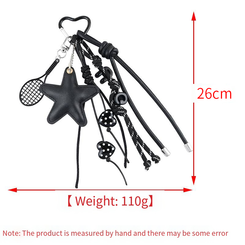 Series Rope Braided Letter Trend Sports Style Rope Horse Starfish Heart Colorful Bag Pendant Badminton Keychain Leather Charms - Image 5