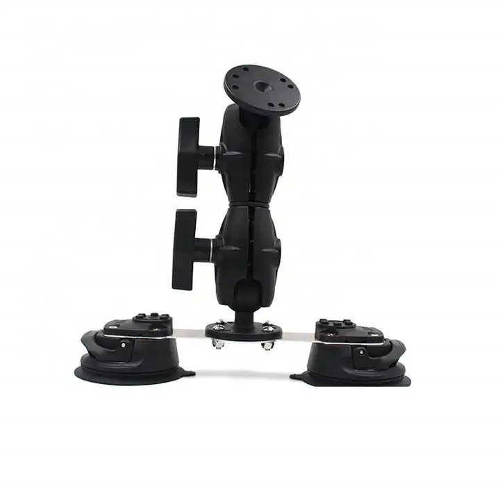 Double Vacuum Suction Cup Mount with Flexible Double Ball Sockets Arm for Car Boats Windshield & Window Tablet Mount - Image 3