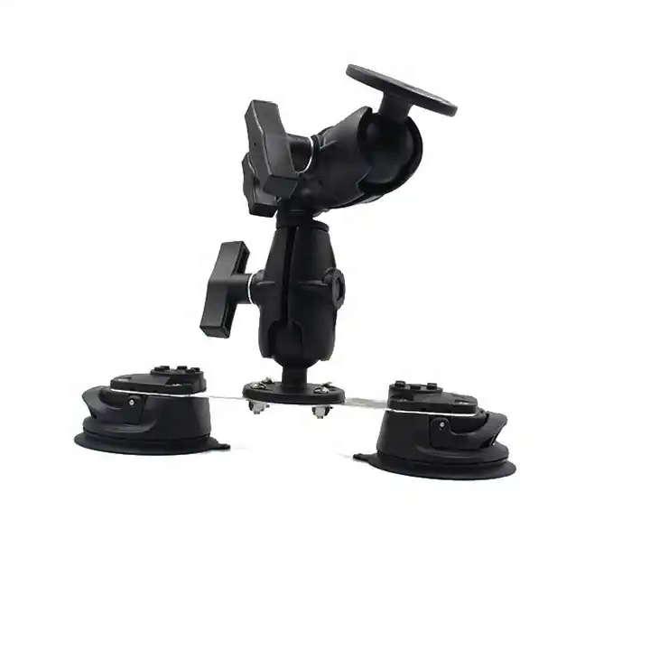 Double Vacuum Suction Cup Mount with Flexible Double Ball Sockets Arm for Car Boats Windshield & Window Tablet Mount