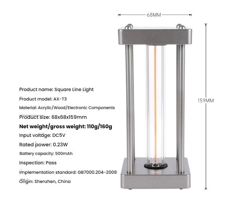 High-End Square Line Lamp Quantum Night Light for Bedroom & Living Room Decoration Novelty Gift - Image 5