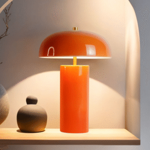 Customization Orange Ceramic Indoor Table Lamp New Design Bedside Reading Lamp for Hotel Restaurant Bedroom