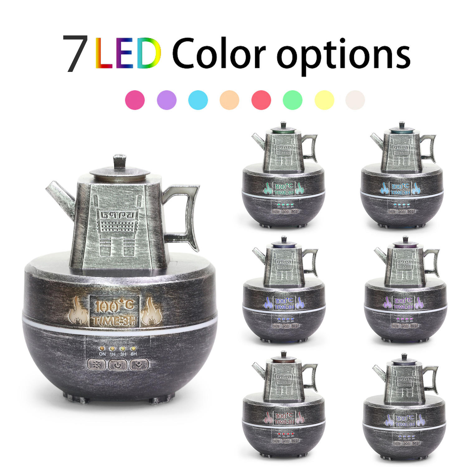 New Bronze Water Bottle Model Aromatherapy Color Lamp Home Teapot Humidifier Ultrasonic Aromatherapy Machine - Image 3
