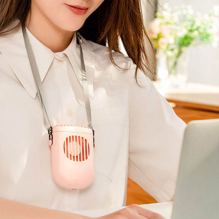 Personal Portable Rechargeable Handheld Leafless Cool Mini Small Wearable Hanging Waist Neck Hanger Fan for Neck - Image 2