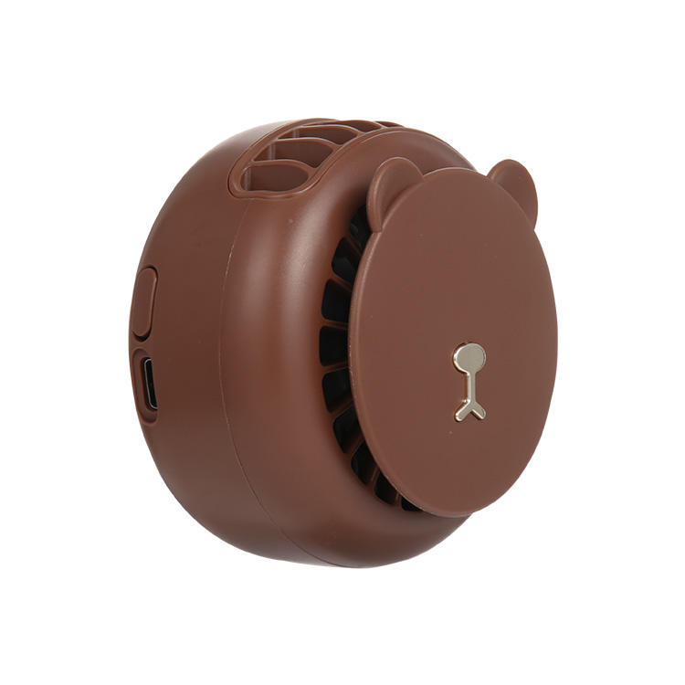 Brown Fashion Creative Usb Charger Outdoor Handheld Handy Save Power High Speed Cooling Mini Hanging Neck Small Fan - Image 6