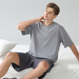 Summer mens sleepwearShorts Set plus size pajamas lounge wear