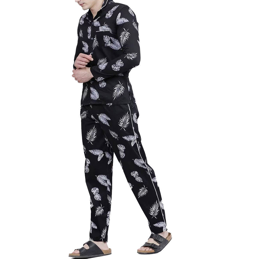 Quick Dry Full Sleeve Men's Night Suit Unique Fashionable Design 100% Cotton Pajama Set Latest Style - Image 5