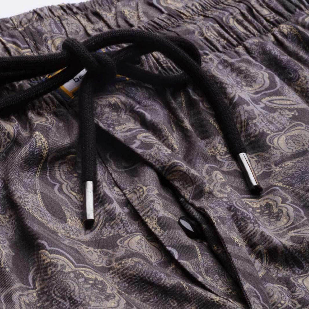 Stand Collar Men Pajama Set High Quality Long Sleeve Night Wear Suit OEM Service Printed Design Men Sleep Suit - Image 5